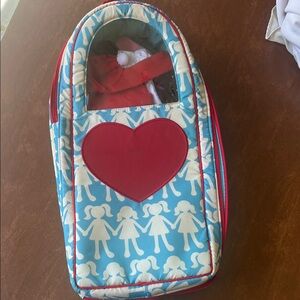 Red Heart Blue Doll Carrier